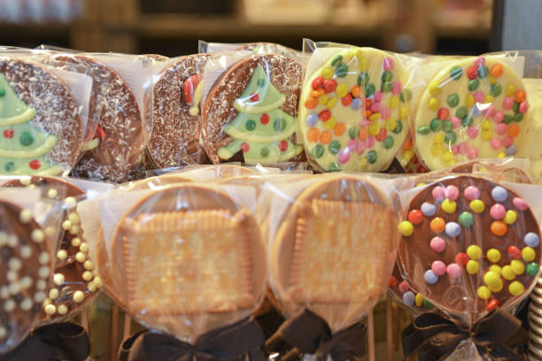 istock Multicolor biscuits on the market for Christmas 1352335807