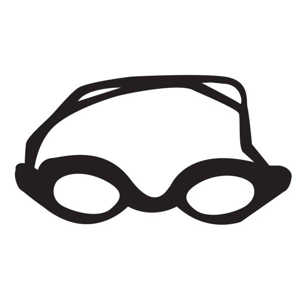 illustrations, cliparts, dessins animés et icônes de icône de lunettes sur fond blanc. signe de lunettes de natation. symbole de lunettes. style plat. - swimming goggles