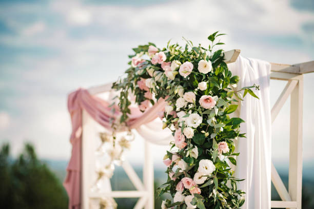 istock Beautiful wedding arch detail. 1352345704