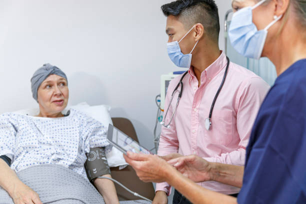 istock Hospitalized cancer patient having blood pressure checked 1352346347