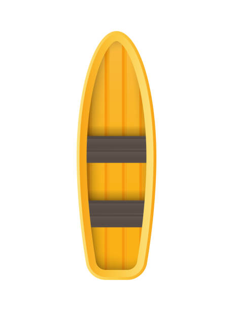istock Yellow boat top view. For kayaking and rowing design. In cartoon style Isolated. Vector. 1352346945