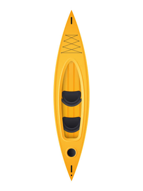 istock Yellow double kayak top view. For kayaking and rowing design. In a realistic style, Isolated. Vector. 1352346954