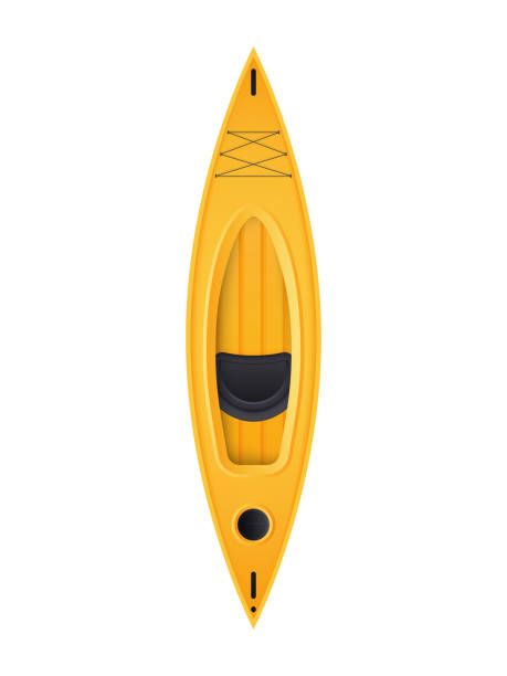 istock Yellow single kayak top view. For kayaking and rowing design. In a realistic style, Isolated. Vector. 1352346987
