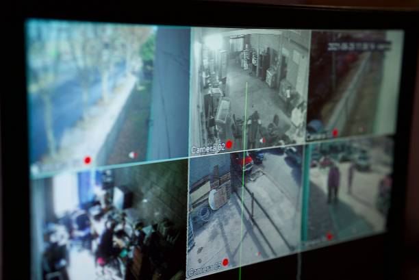 istock Security monitoring station screen 1352364195