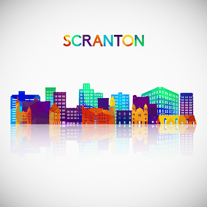 Scranton skyline silhouette in colorful geometric style. Symbol for your design. Vector illustration.