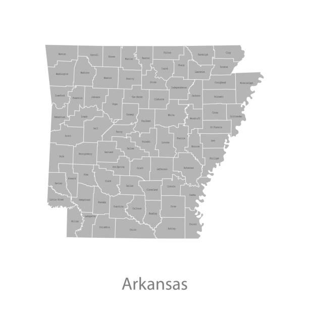 Arkansas map vector of the Arkansas map arkansas stock illustrations