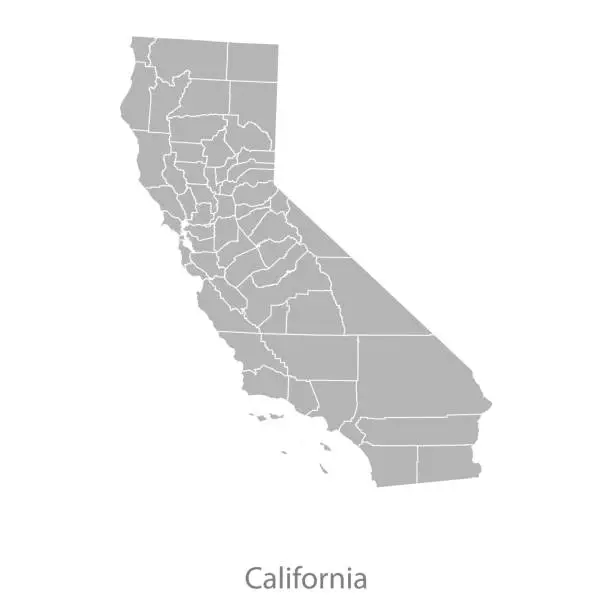 Vector illustration of California map