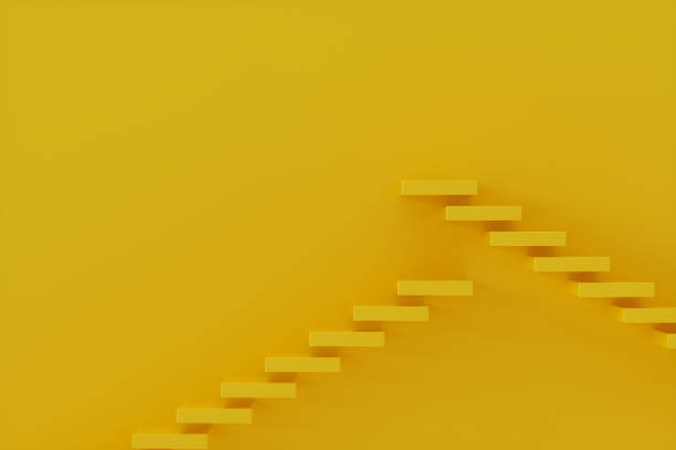 istock 3D Abstract Yellow Ladder Minimal Background 1352396370