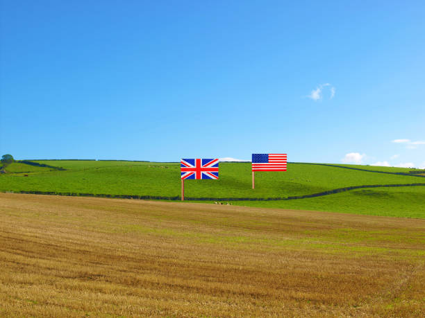 istock UK and USA Flags on the hill 1352396577