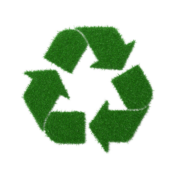 istock Recycle icon formed by grass. 1352398600
