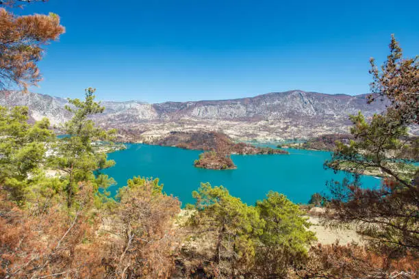 Photo of Panorama of Oymapynar reservoir in Turkey, Green Canyon on Manavgat River.