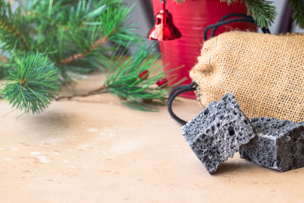 istock Sweet coal candy  and Christmas decoration for for Epiphany day concept. 1352403123