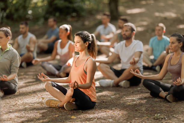 istock Yoga class in nature! 1352404141