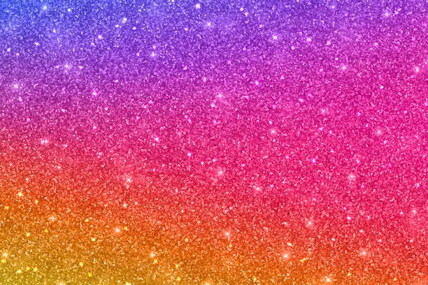 Vector illustration of Glitter holiday shiny texture with yellow purple blue smooth gradient. Vector