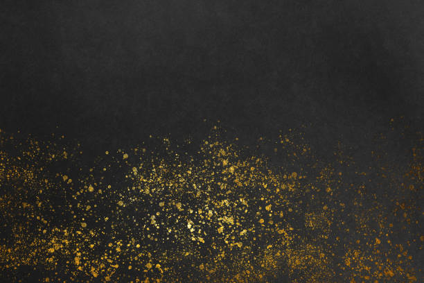 istock Japanese image background with gold splash pattern on matte black paper 1352407454