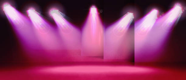 istock Empty pastel pink color studio, product display with copy space for display of content design table room background. Banner for advertise product on website. Colorful blurred backgrounds. Coral gradient background. 3d illustration. 1352409990
