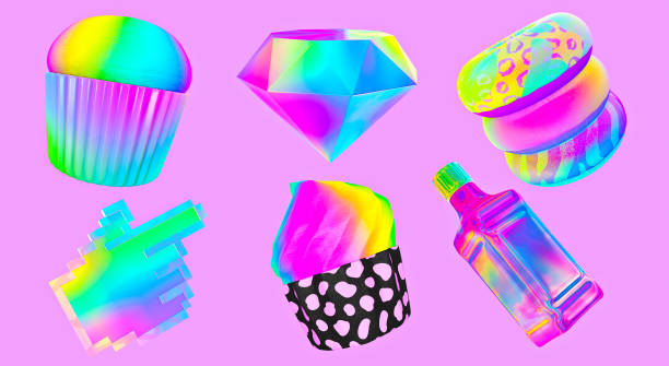 istock 3d render sticker set creative funny stylish food objects. Restaurant, bars, cafes concept 1352411590