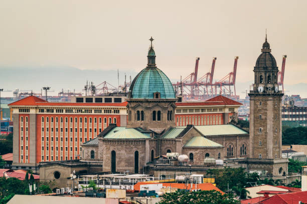 istock Architecture and Industrial cargo cranes in Manila bay, Philippines 1352412334