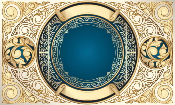 istock Golden ornate decorative vintage design card 1352413741