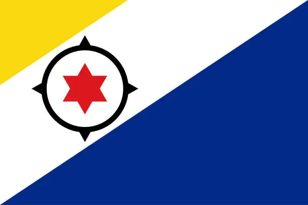 Vector illustration of Flag of Bonaire is an island in the Leeward Antilles in the Caribbean Sea