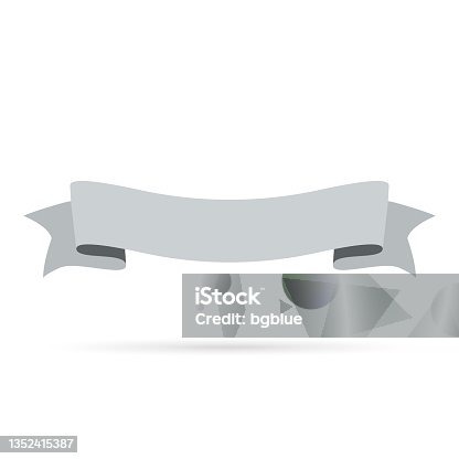 istock Gray Ribbon, isolated on white background - Design Element 1352415387