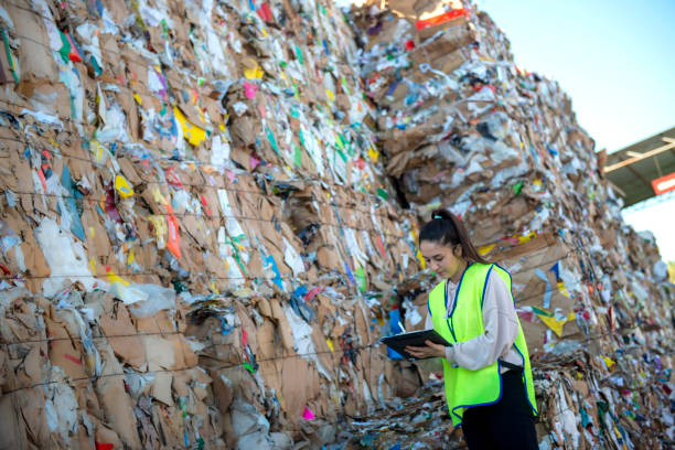 istock Young environmental engineer working at recycling plant. 1352415522
