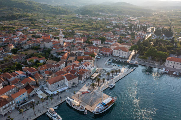 istock Drone view of Jelsa town 1352417068