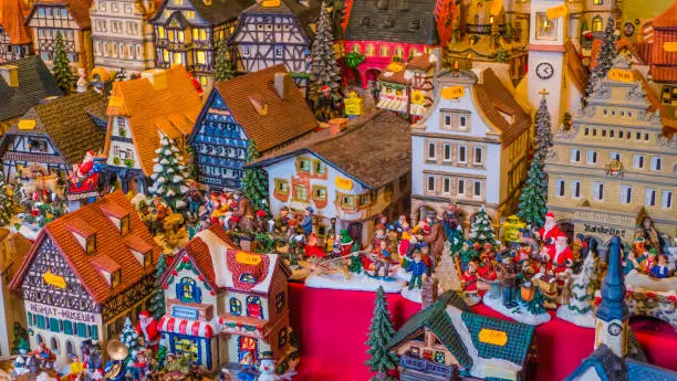 Photo of Miniature Village Christmas Market Stall
