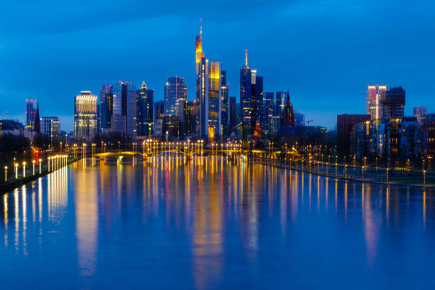 istock River Main and Skyline Frankfurt Germany at Night 1352418820
