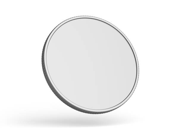 istock Silver coin or medal isolated on white background 1352419764