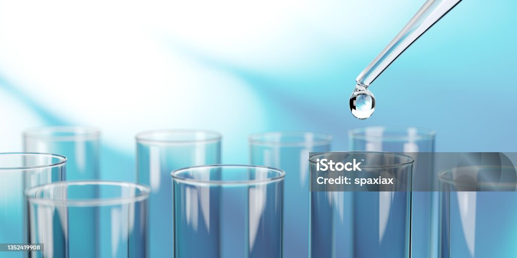 Test tubes and flasks in a medical laboratory. Biotechnology background Test tubes and flasks in a medical laboratory. Biotechnology background. 3d illustration Test Tube Stock Photo