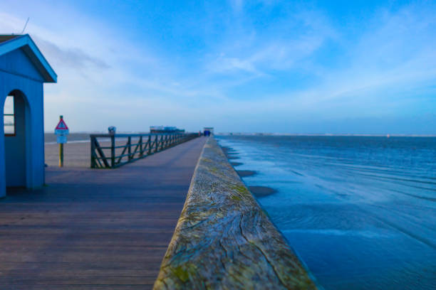 Floor made of wood planks on the sea background