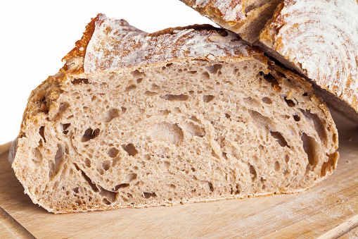 Homemade rye bread on a Cutting Board