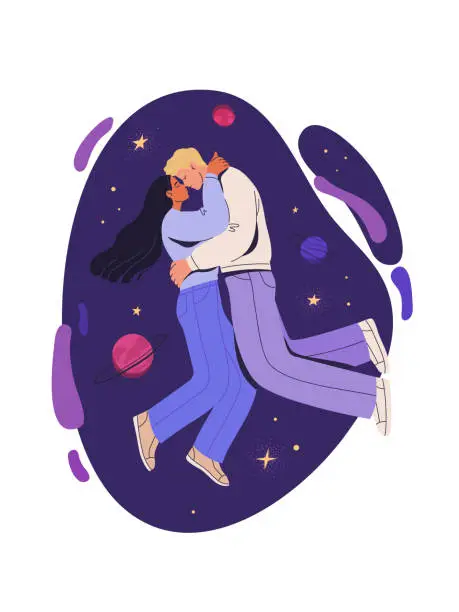 Vector illustration of Cosmic love.