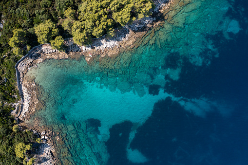 Aerial view of Hvar island and surroundings. Croatia