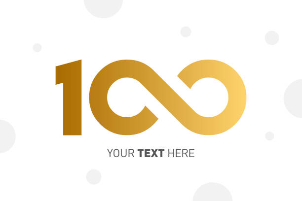 Number 100 lettering with an infinity symbol. 100 Years Anniversary Vector Illustration. Creative design. Business success. Vector illustration Number 100 lettering with an infinity symbol. 100 Years Anniversary Vector Illustration. Creative design. Business success. Vector illustration number 100 stock illustrations