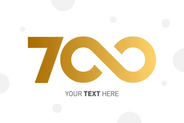 Vector illustration of Number 700 lettering with an infinity symbol. 700 Years Anniversary Vector Illustration. Creative design. Business success. Vector illustration
