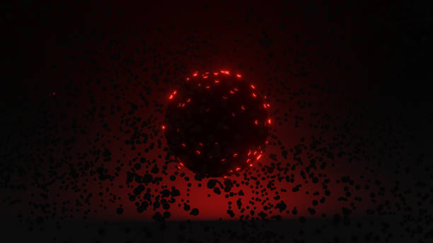 istock Dark Matter Creation Red Glow On Black 1352429271