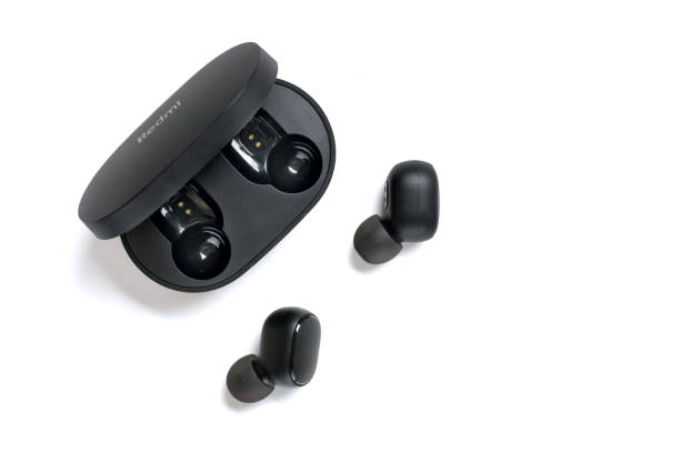 istock Redmi AirDots pro wireless earbuds with Bluetooth 5.0 support Can be used for bilateral calls and digital sound quality is assured with its DSP digital noise reduction and capsule on white background 1352429969