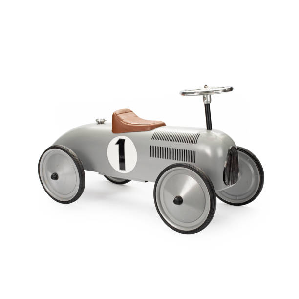 istock Retro race silver toy car 1352430620