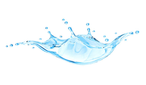 istock Blue Water Splash Isolated On White Background 1352438108