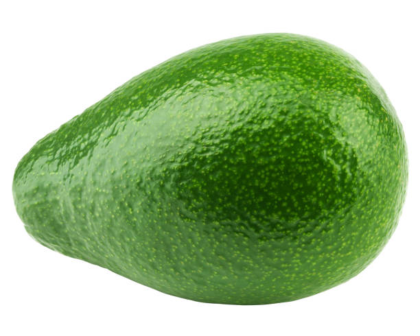 авокадо изолирован на белом фоне, полная глубина резкости, обтравочная дорожка - avocado portion brown apple core стоковые фото и изображения