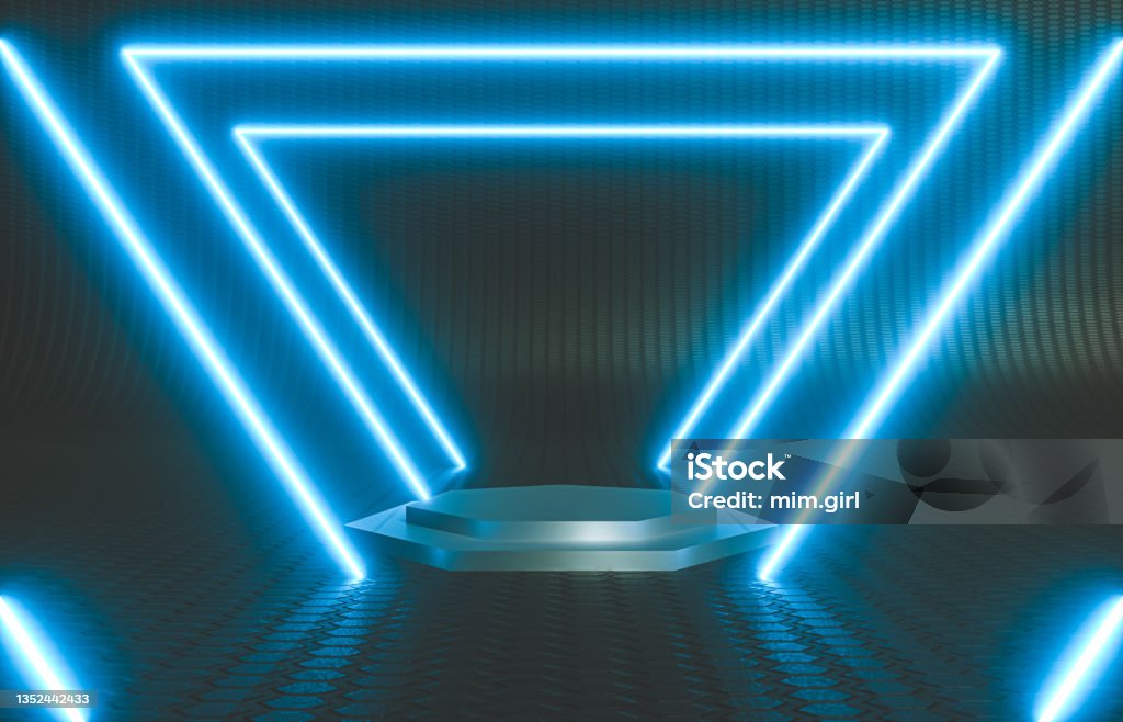Abstract Stage Leds Abstract Black Stage With Neon Led Light Stock Photo - Download Image ...