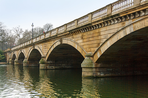 London, United Kingdom; March 15th 2011: Bridge across Hyde Park Lake.