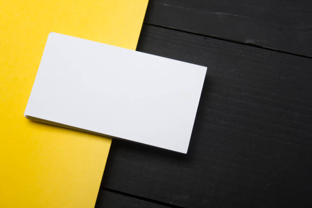 Business cards blank. Mockup on color background. Flat Lay. copy space for text