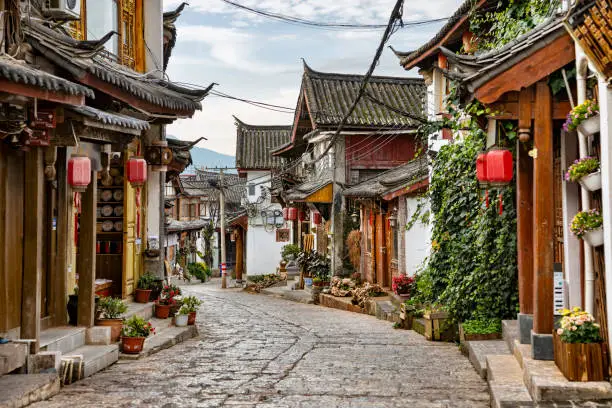 Street in Lijiang old town, Yunnan Province, China