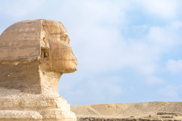 The sphinx in Giza pyramid complex The sphinx in Giza pyramid complex, Egypt pyramid giza pyramids close up egypt stock pictures, royalty-free photos & images
