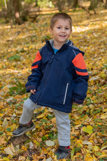 istock Child and nature. A beautiful boy in the forest. 1352454792