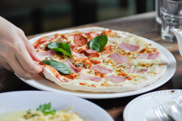 istock pizza or pepperoni pizza and ham and cheese pizza 1352457433