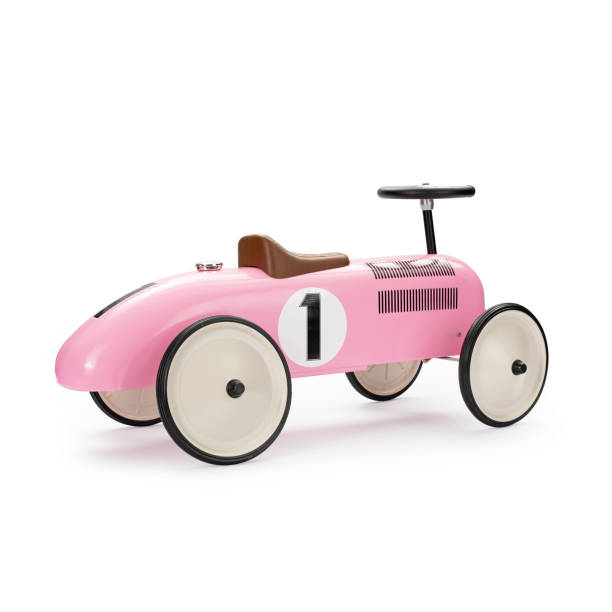 istock Retro race pink toy car 1352464074